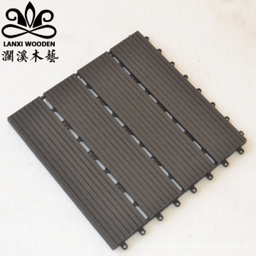 Wood Plastic Composite Decking DIY Tile Interlock Terrace WPC Decking Tile